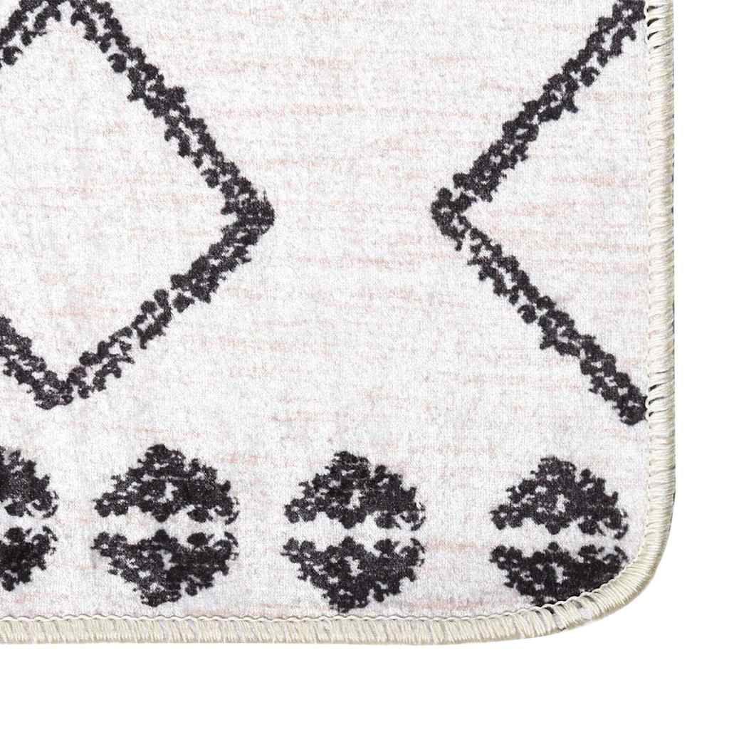 Vloerkleed wasbaar 80x150 cm zwart en wit