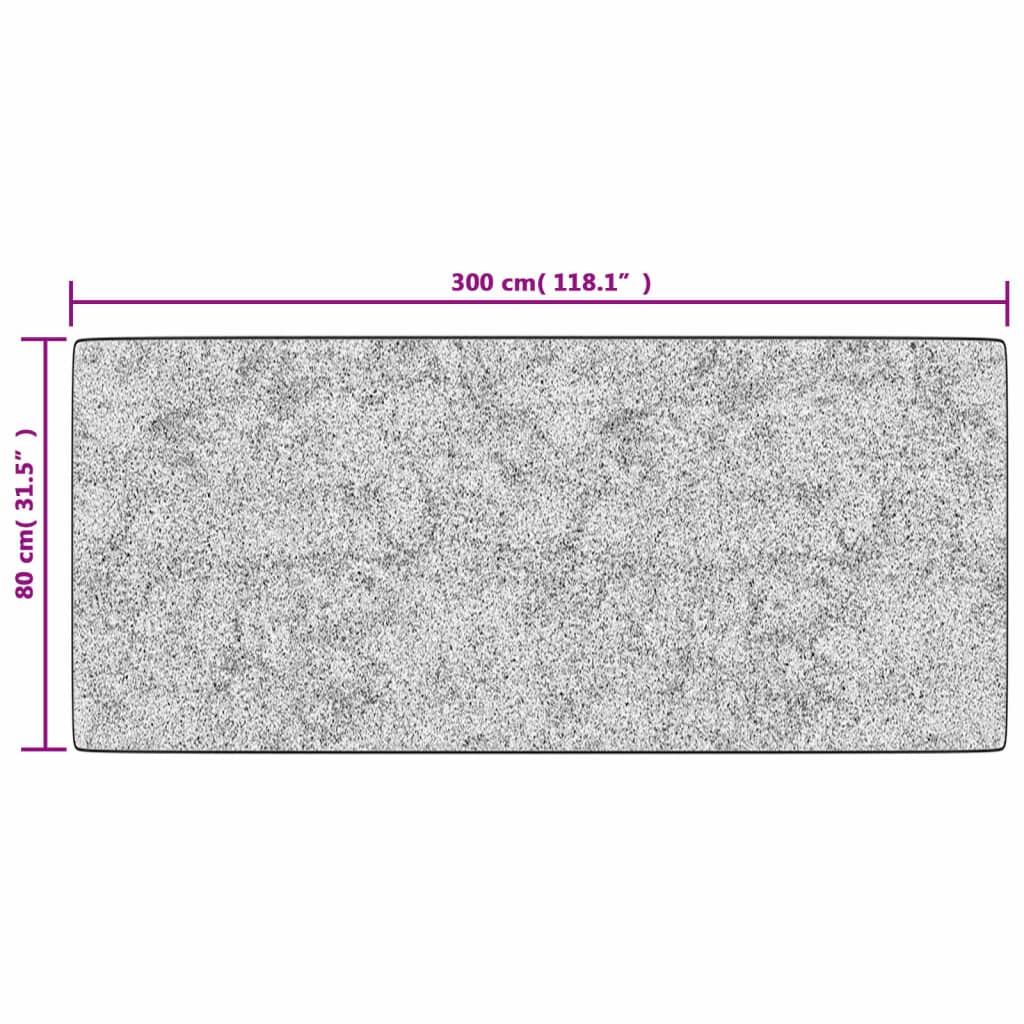 Vloerkleed wasbaar 80x300 cm zwart en wit