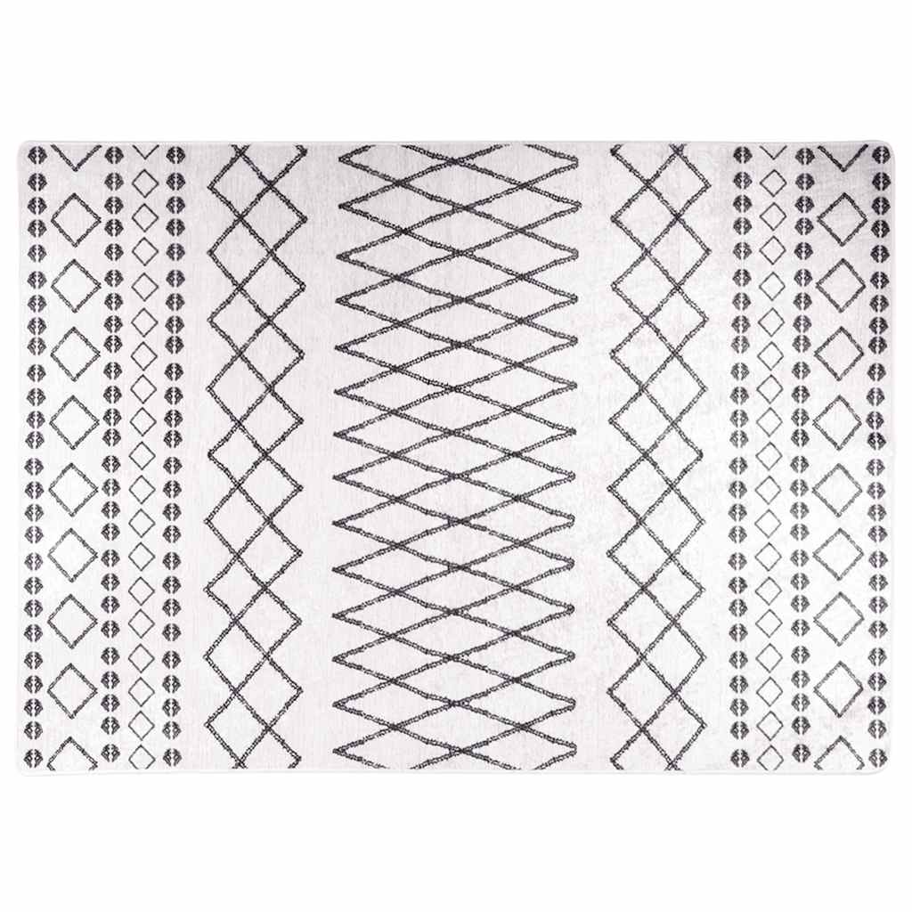 Vloerkleed wasbaar 120x180 cm zwart en wit