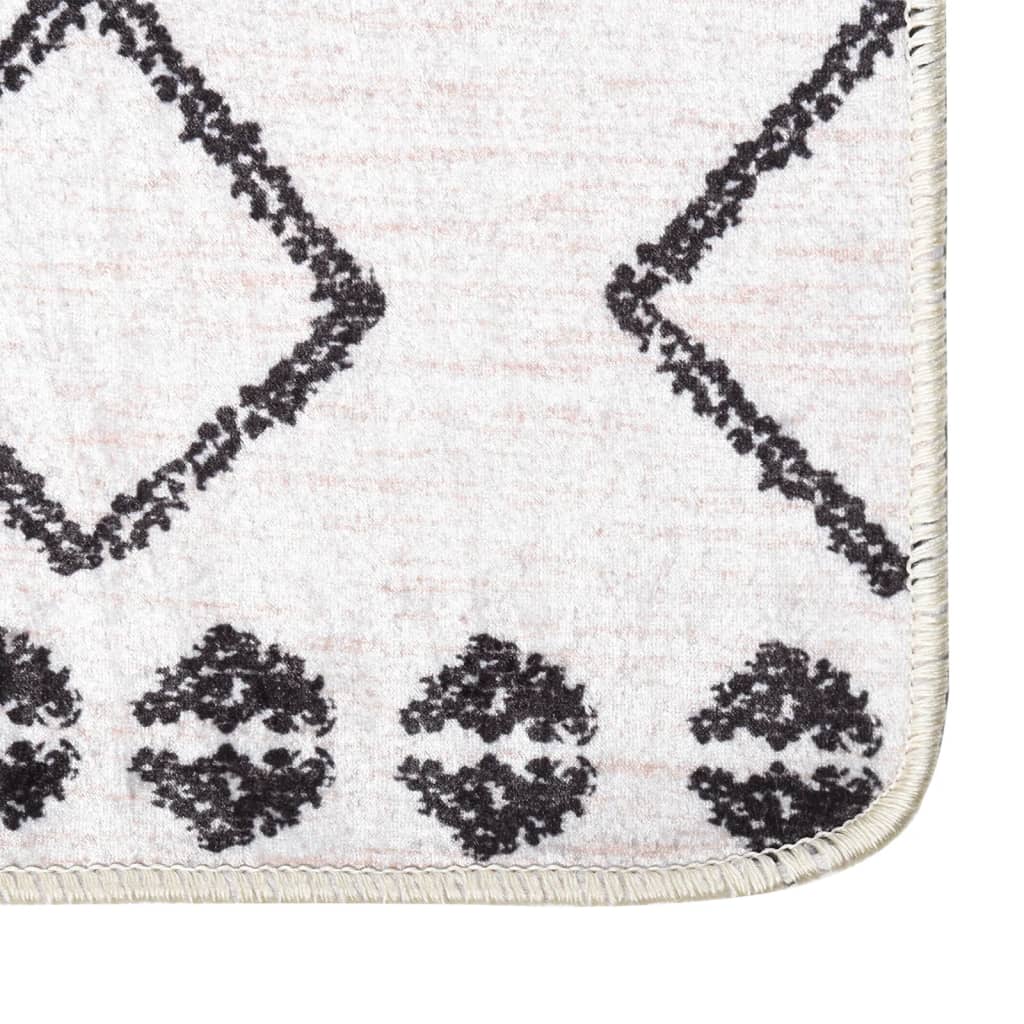 Vloerkleed wasbaar 160x230 cm zwart en wit