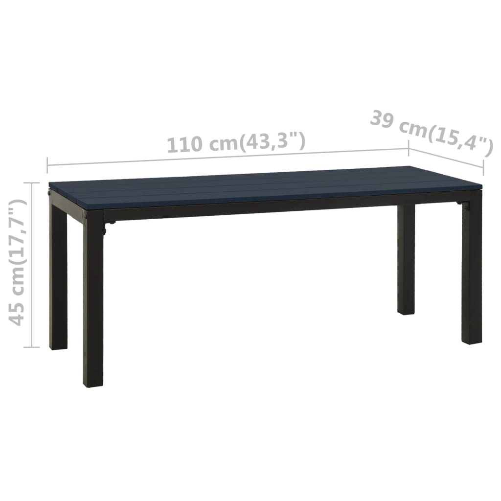 Tuinbank 110 cm staal en HKC zwart