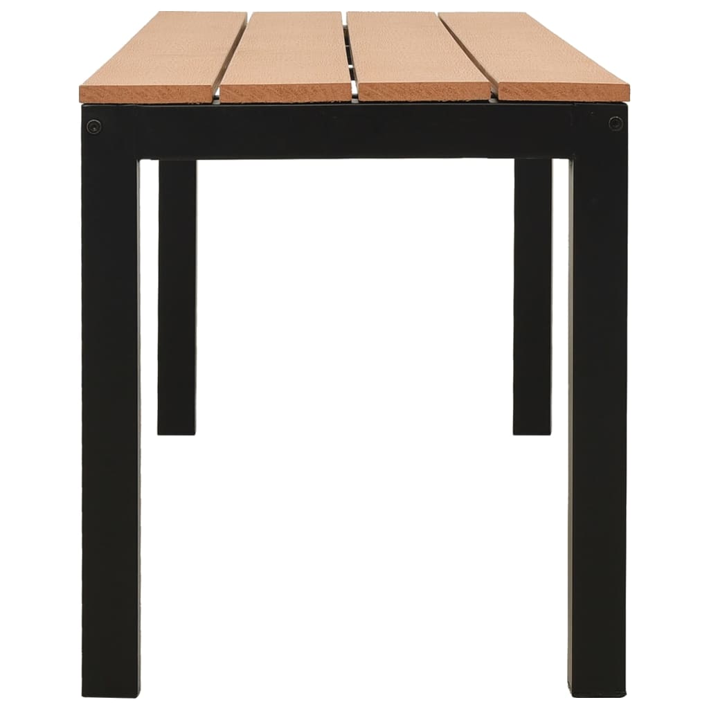 Tuinbank 110 cm staal en HKC bruin en zwart