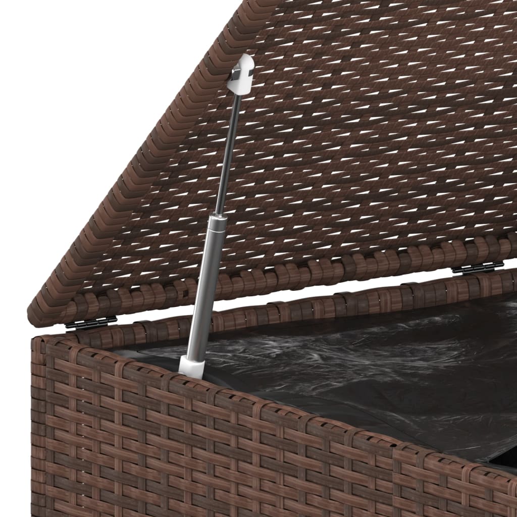 Tuinbox 145x100x103 cm polyetheen rattan bruin