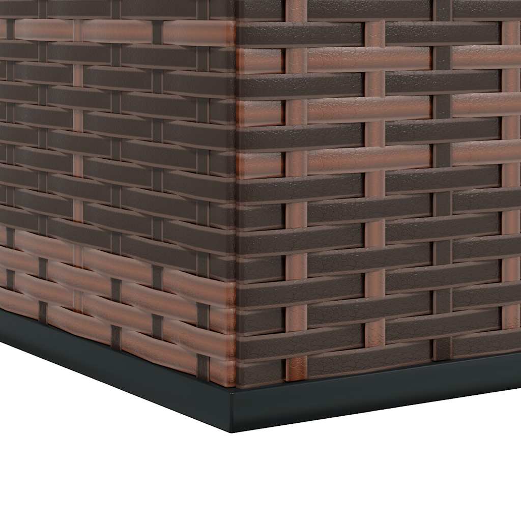 Tuinbox 145x100x103 cm polyetheen rattan bruin