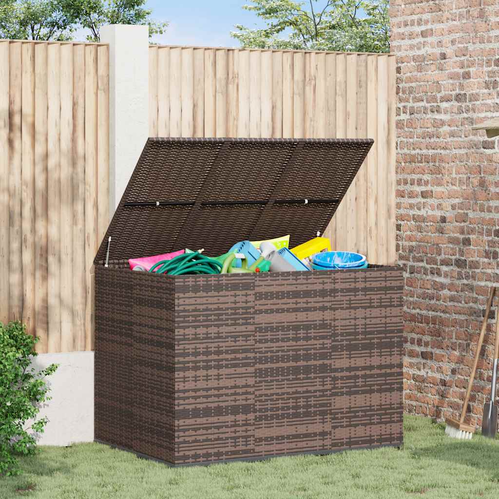 Tuinbox 145x100x103 cm polyetheen rattan bruin