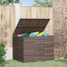 Tuinbox 145x100x103 cm polyetheen rattan bruin