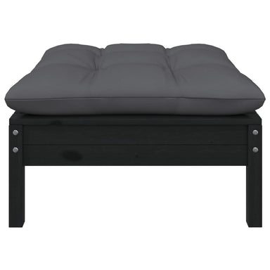 Tuinvoetenbank Met Antracietkleurig Kussen Grenenhout Wit 1 Zwart Voetensteun