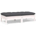 Tuinbank 2-Zits Met Kussens Massief Grenenhout Wit voetensteun (2 st)