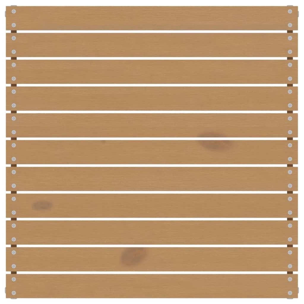 3-Delige Loungeset Met Crèmekleurige Kussens Massief Grenenhout Honingbruin hoek + midden + Tafel