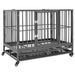 Hondenbench met wielen 92x62x76 cm staal