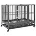Hondenbench met wielen 102x72x85 cm staal