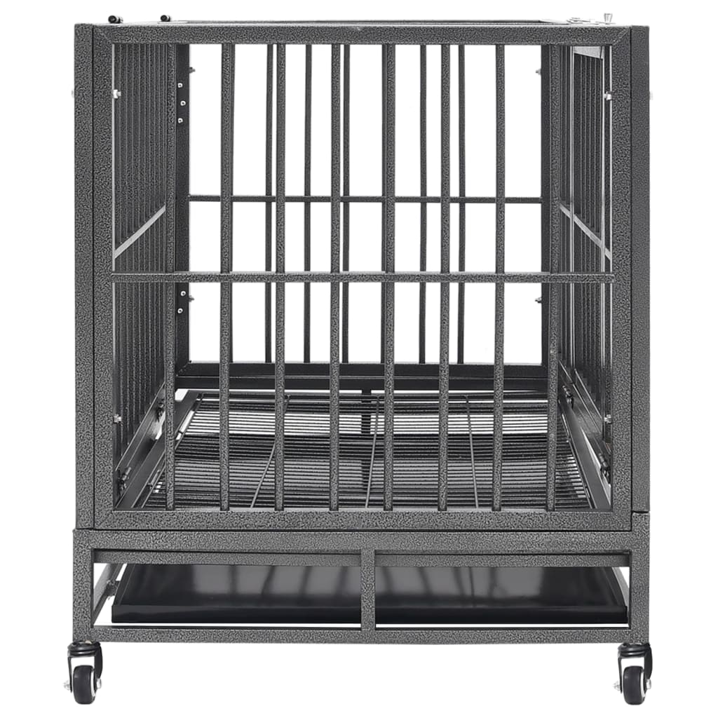 Hondenbench met wielen 102x72x85 cm staal