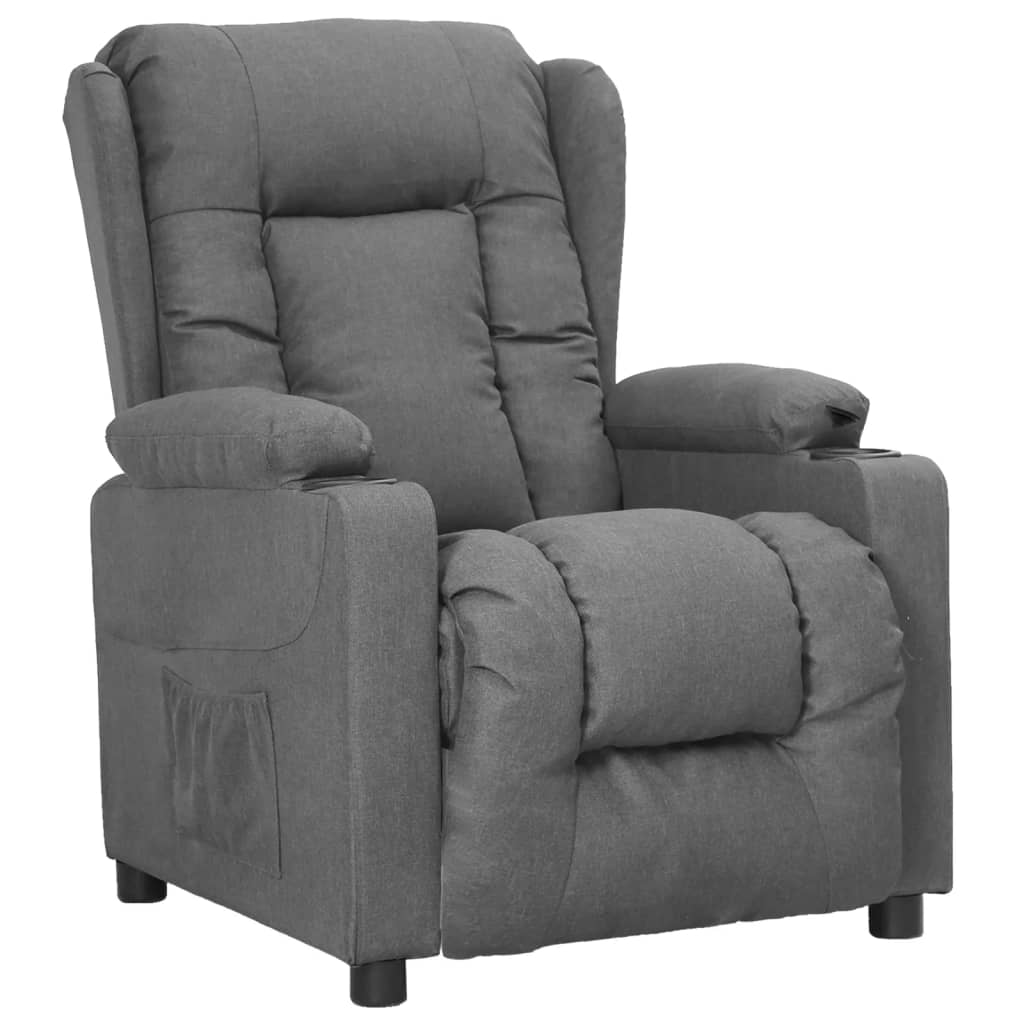 Fauteuil verstelbaar stof lichtgrijs