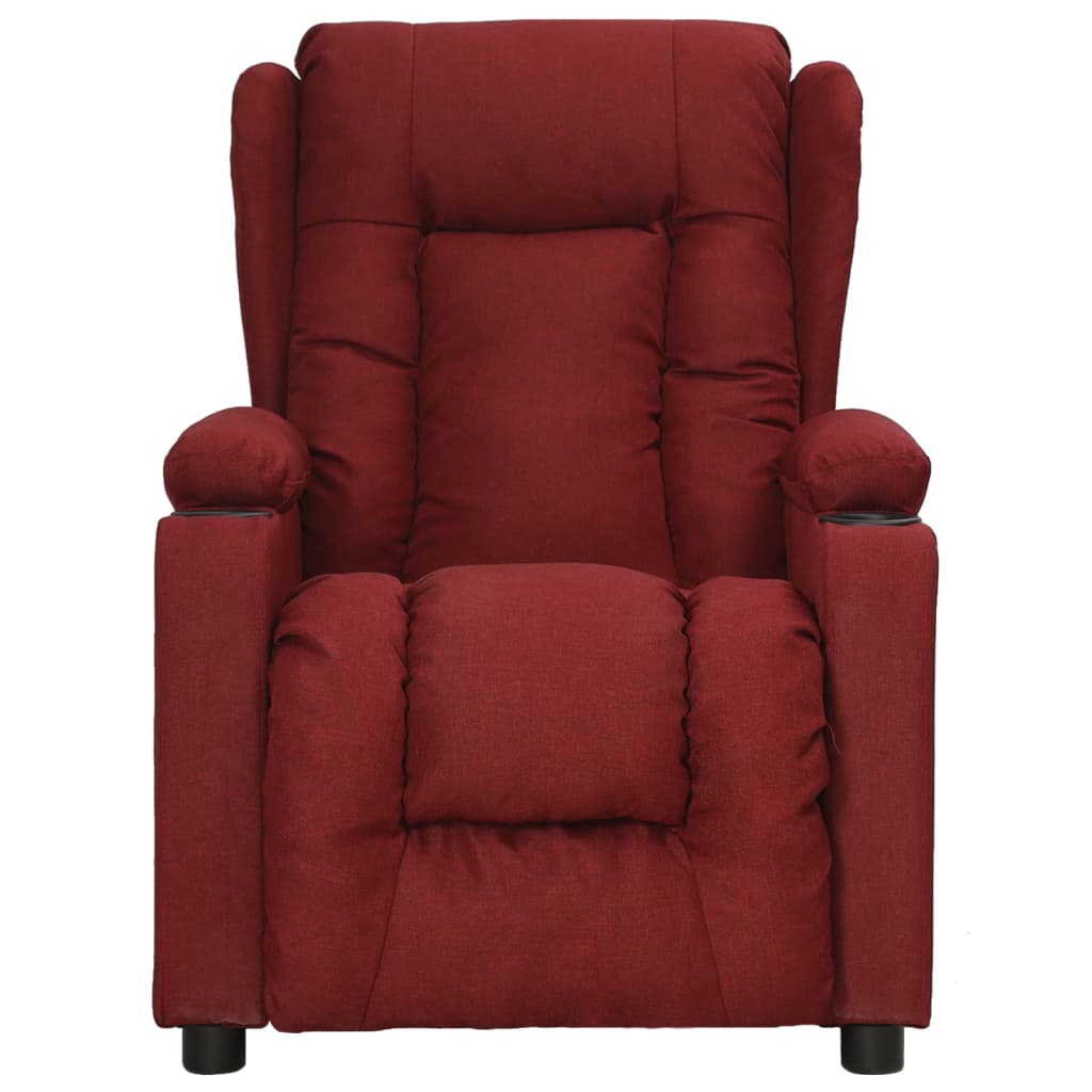 Fauteuil verstelbaar stof wijnrood