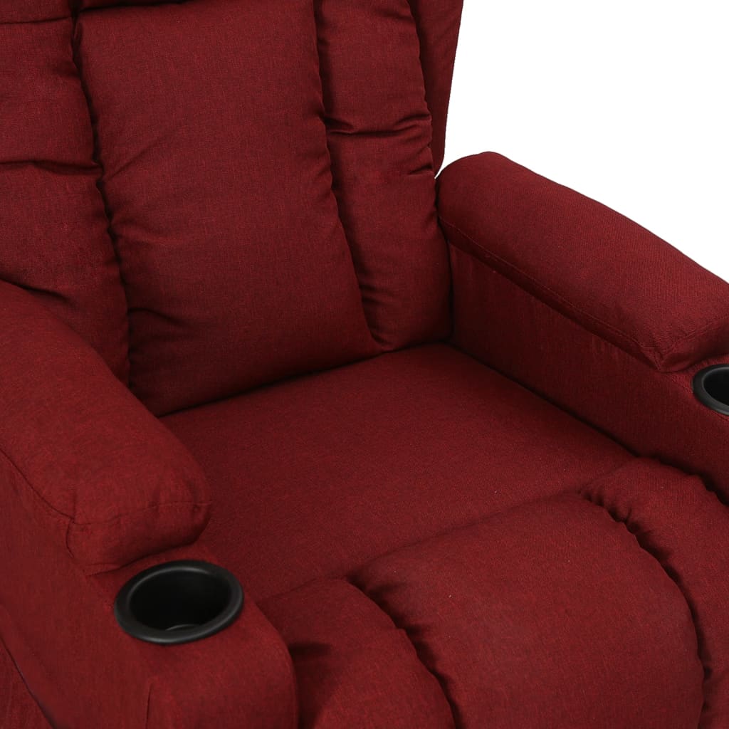 Fauteuil verstelbaar stof wijnrood