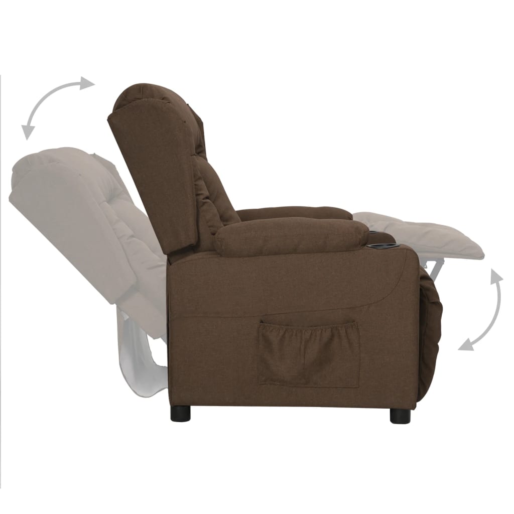 Fauteuil verstelbaar stof bruin