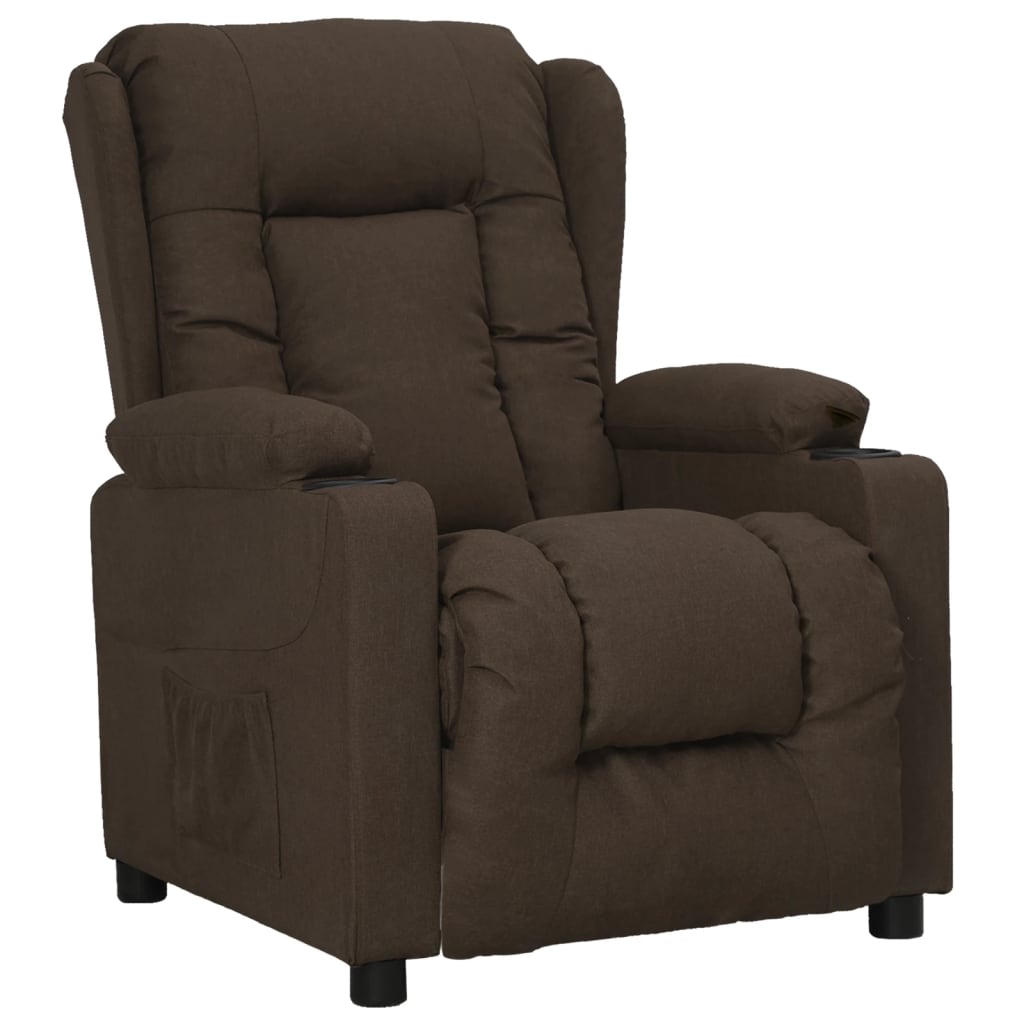Fauteuil verstelbaar stof donkerbruin