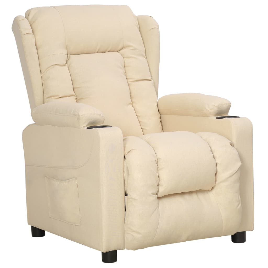 Fauteuil verstelbaar stof crèmekleurig