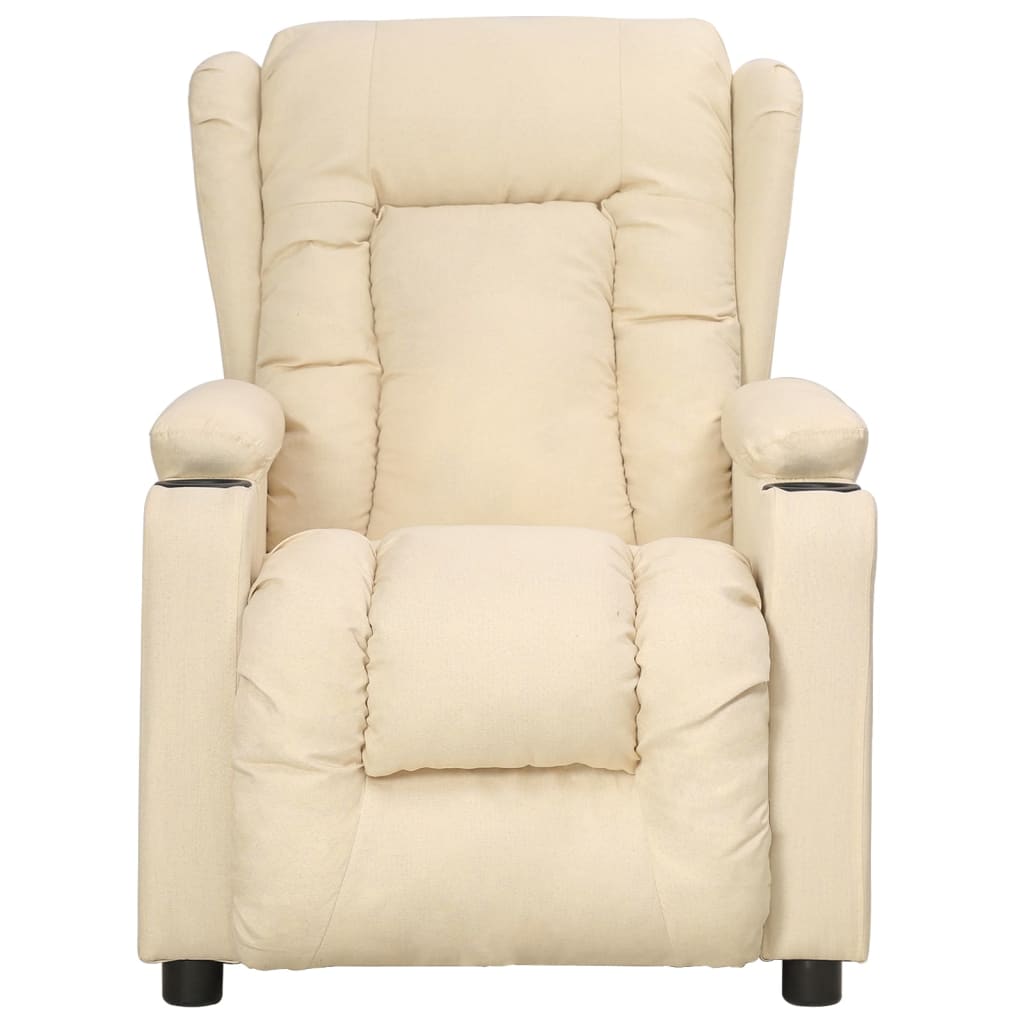 Fauteuil verstelbaar stof crèmekleurig