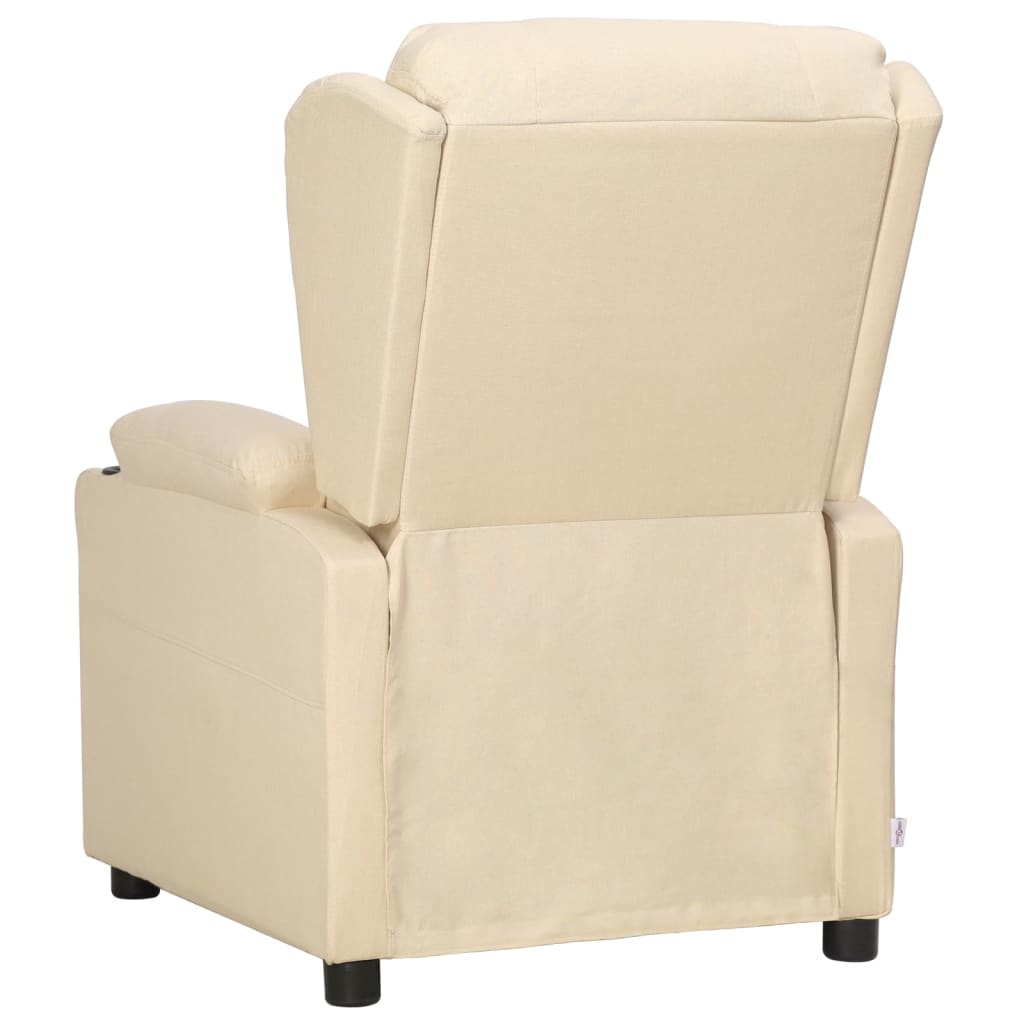 Fauteuil verstelbaar stof crèmekleurig