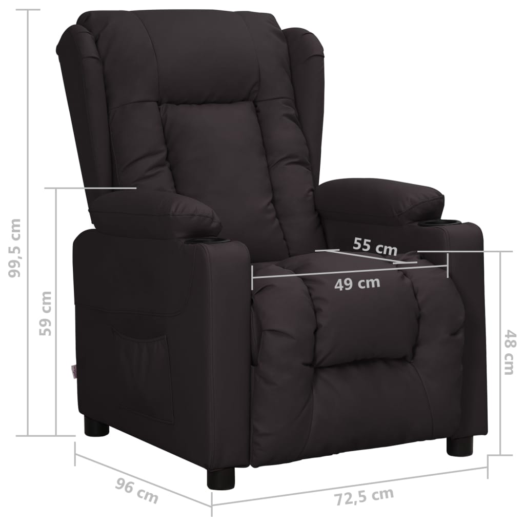 Fauteuil verstelbaar kunstleer zwart