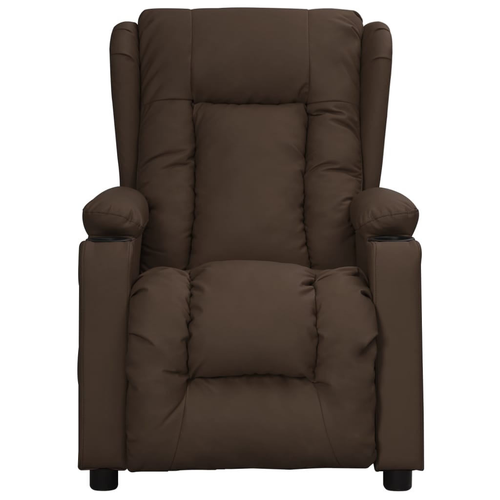 Fauteuil verstelbaar kunstleer bruin
