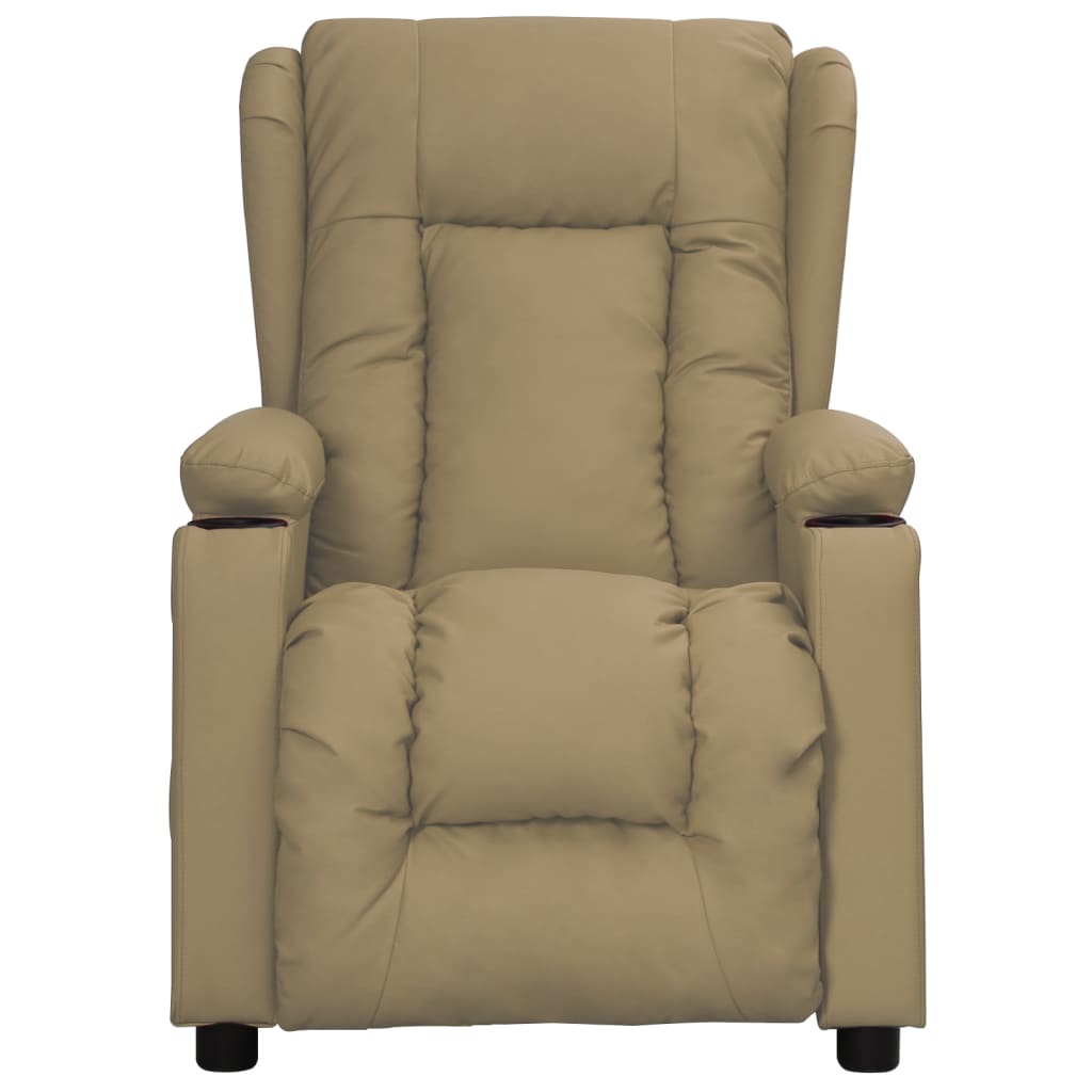 Fauteuil verstelbaar kunstleer cappuccinokleurig