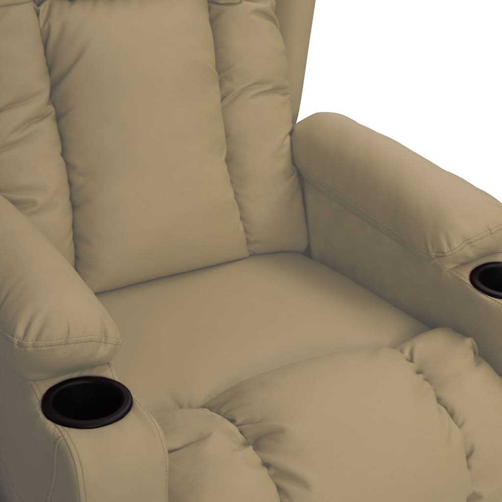 Fauteuil verstelbaar kunstleer cappuccinokleurig