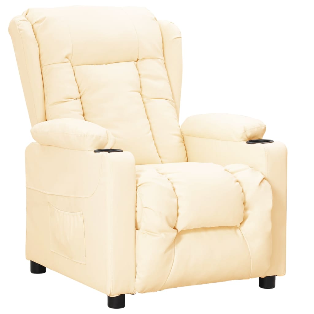 Fauteuil verstelbaar kunstleer crèmekleurig