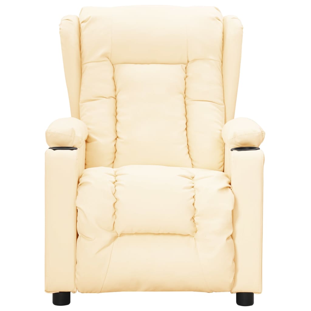 Fauteuil verstelbaar kunstleer crèmekleurig