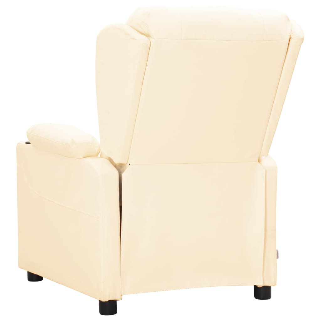 Fauteuil verstelbaar kunstleer crèmekleurig