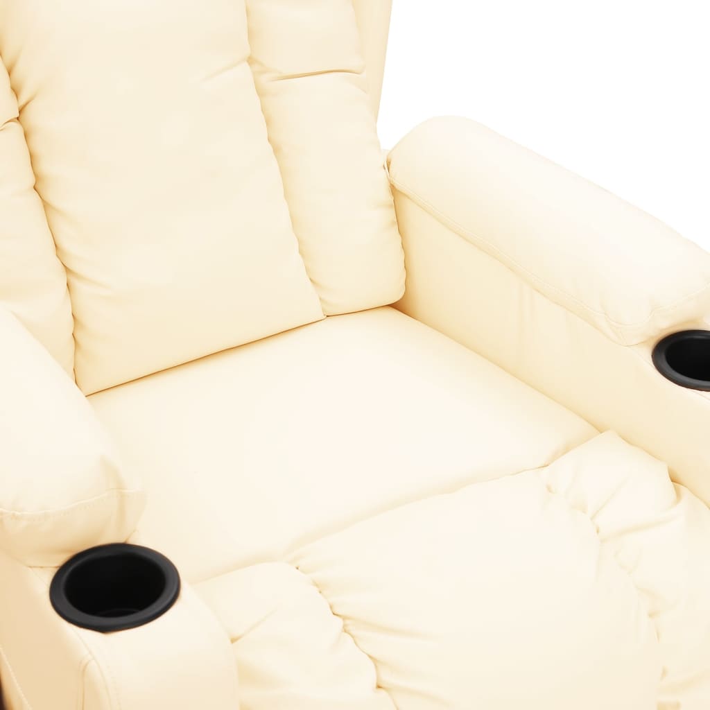 Fauteuil verstelbaar kunstleer crèmekleurig