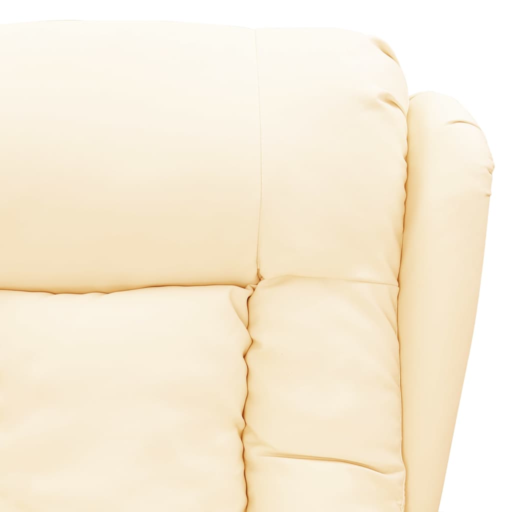Fauteuil verstelbaar kunstleer crèmekleurig