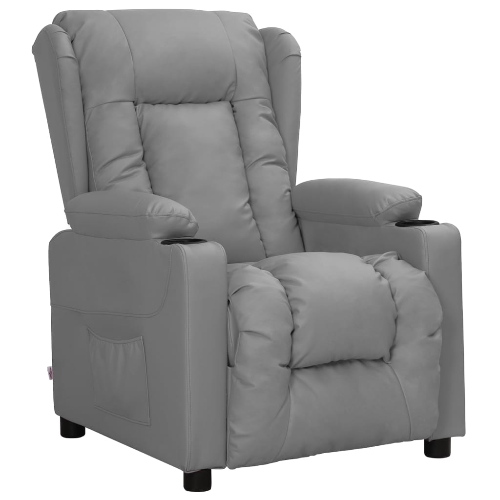 Fauteuil verstelbaar kunstleer grijs