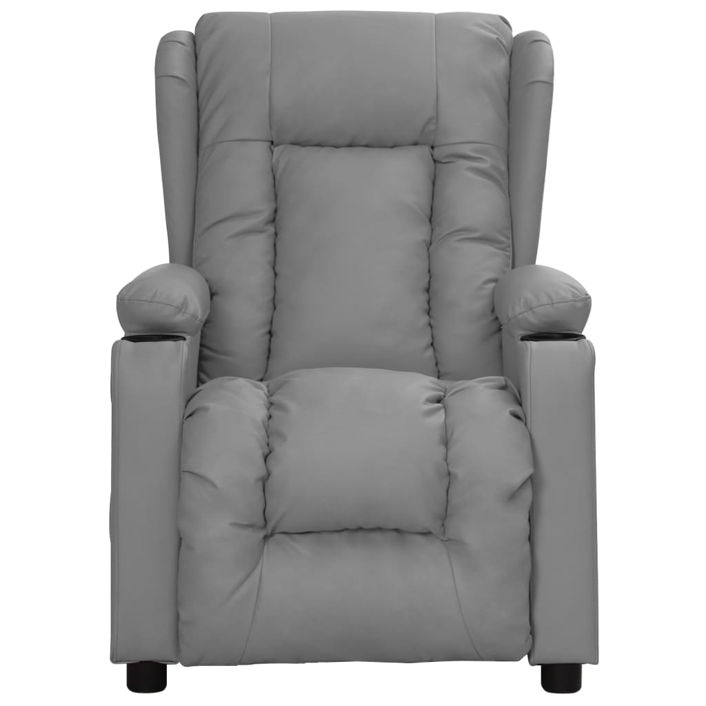 Fauteuil verstelbaar kunstleer grijs