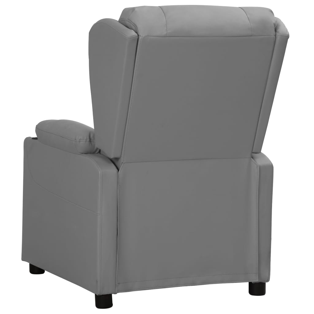 Fauteuil verstelbaar kunstleer grijs