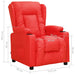 Fauteuil verstelbaar kunstleer rood