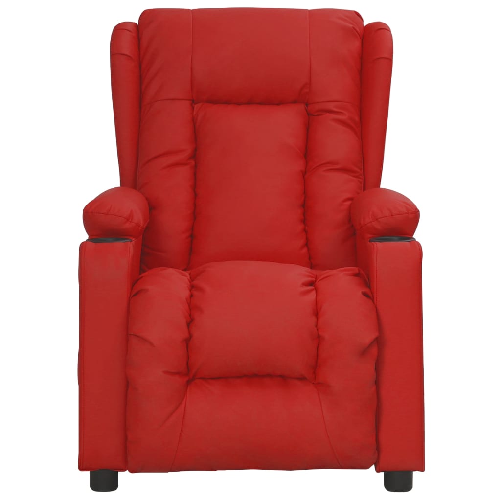 Fauteuil verstelbaar kunstleer wijnrood