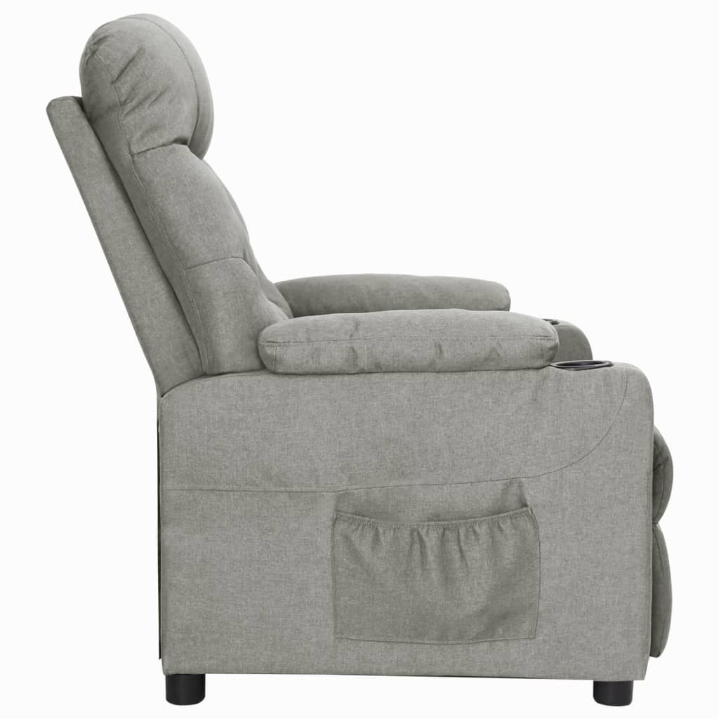 Fauteuil verstelbaar stof lichtgrijs