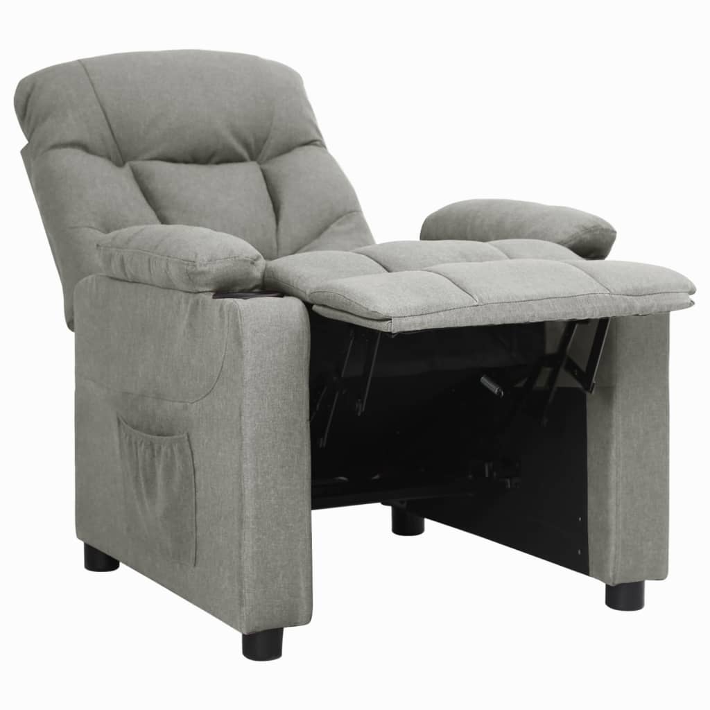 Fauteuil verstelbaar stof lichtgrijs