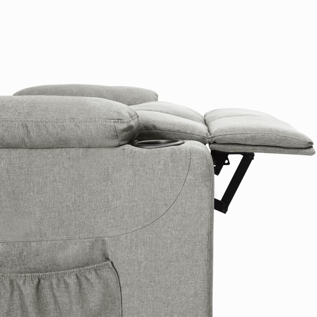 Fauteuil verstelbaar stof lichtgrijs