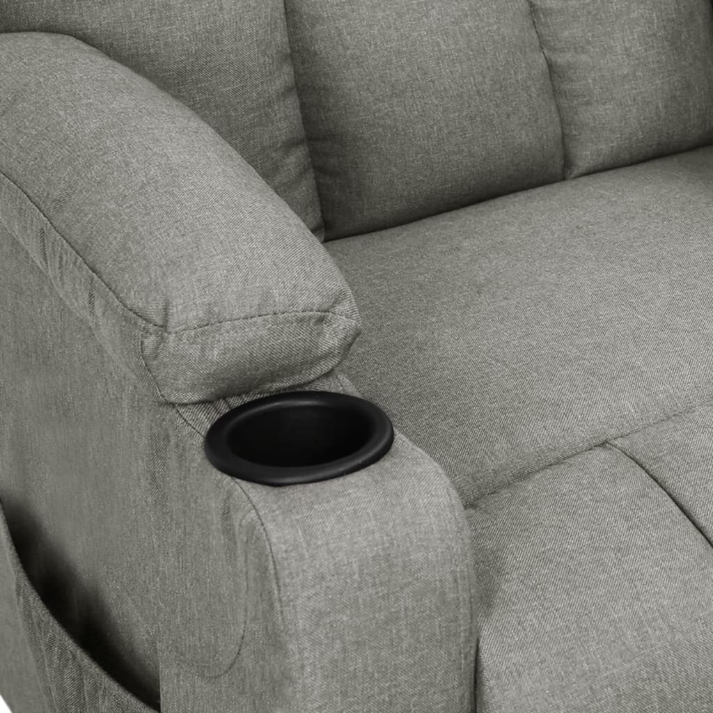 Fauteuil verstelbaar stof lichtgrijs