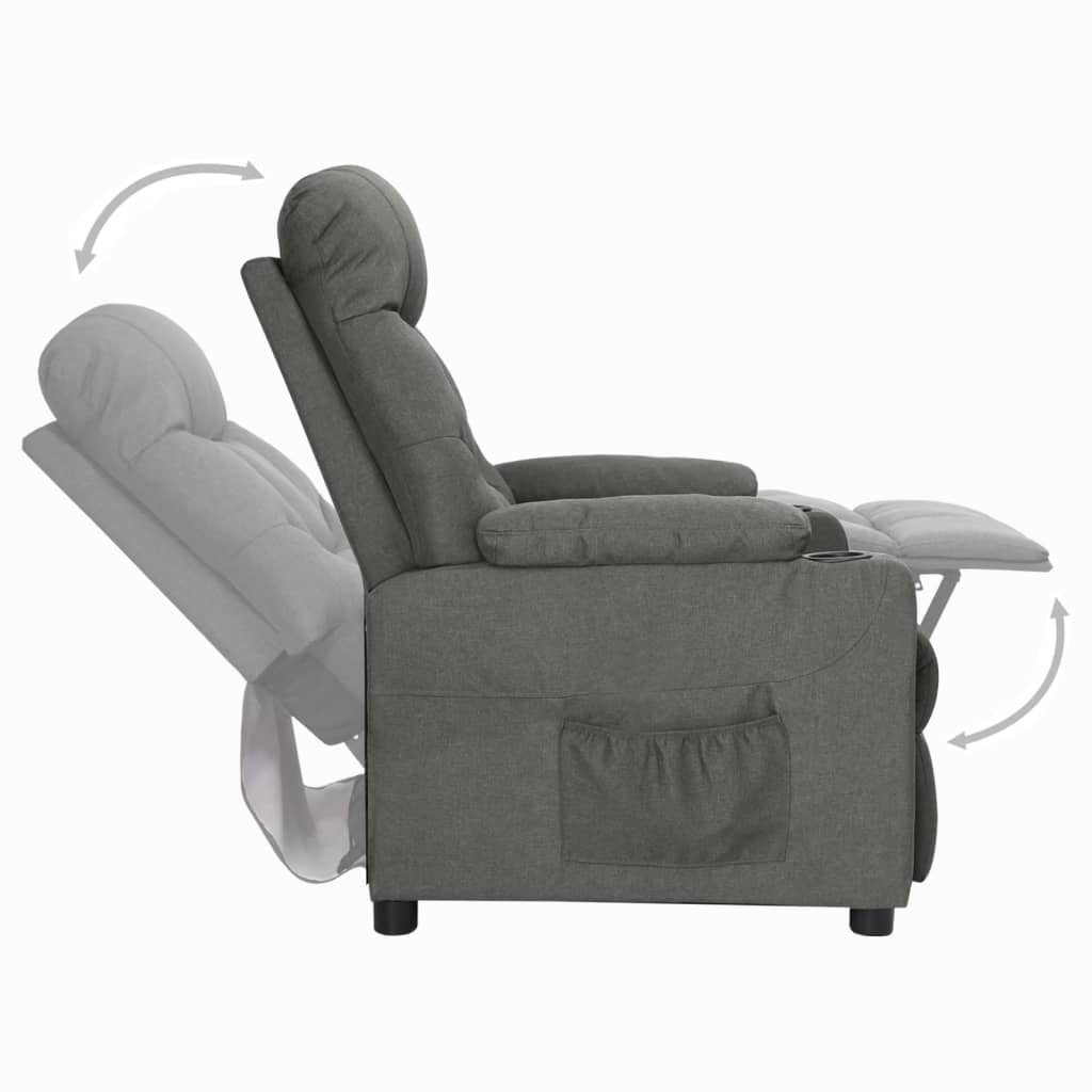 Fauteuil verstelbaar stof donkergrijs