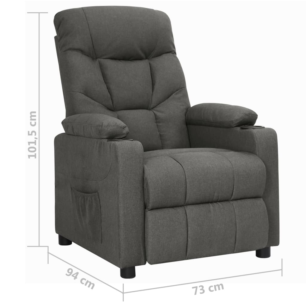 Fauteuil verstelbaar stof donkergrijs