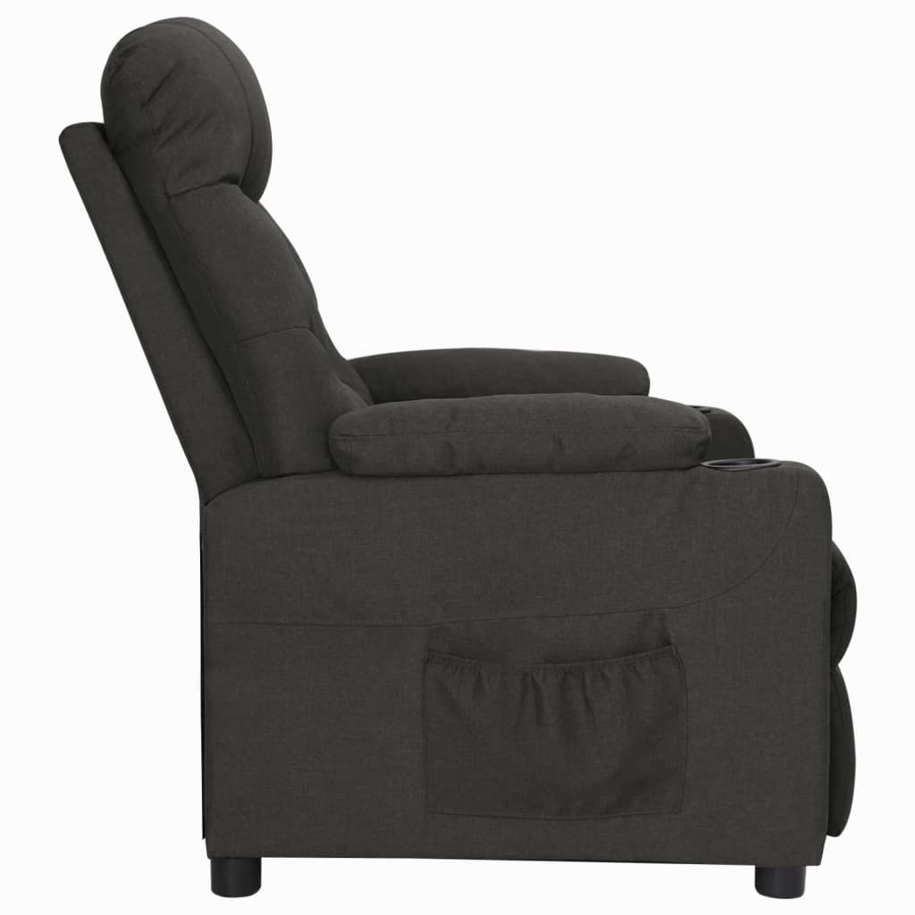 Fauteuil verstelbaar stof zwart