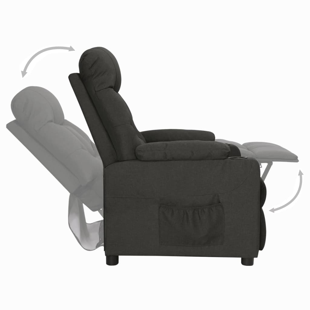 Fauteuil verstelbaar stof zwart