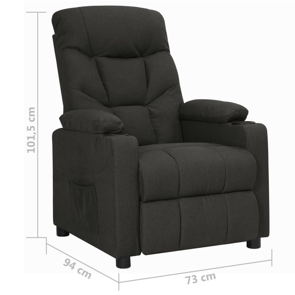 Fauteuil verstelbaar stof zwart
