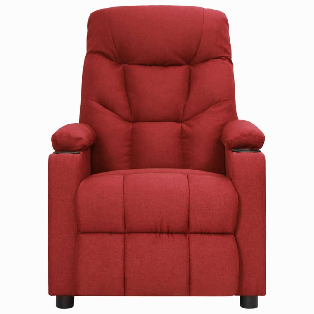 Fauteuil verstelbaar stof wijnrood