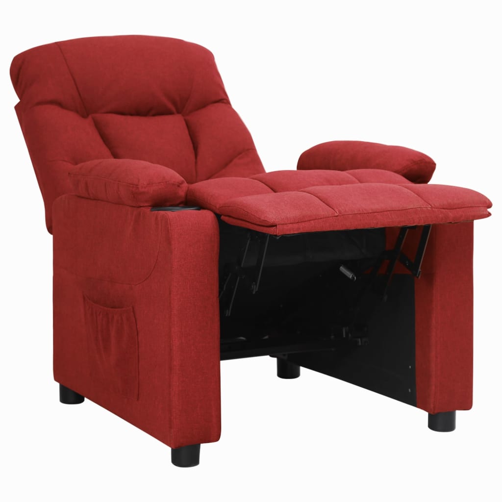 Fauteuil verstelbaar stof wijnrood