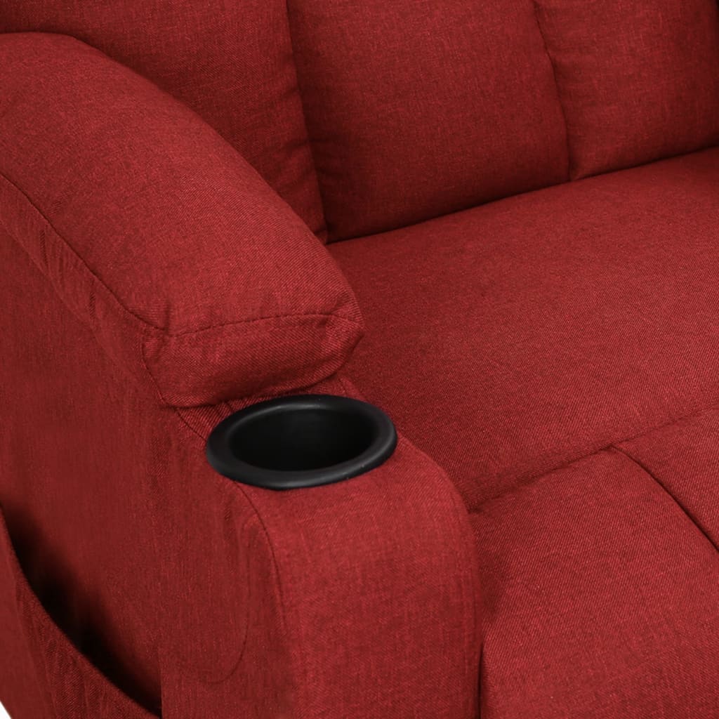 Fauteuil verstelbaar stof wijnrood